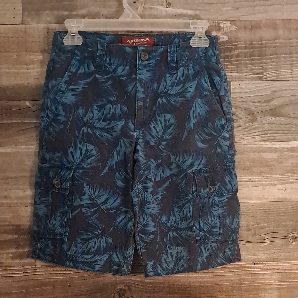 Arizona Jean Company Boy's Tropical Blue Cargo Shorts.